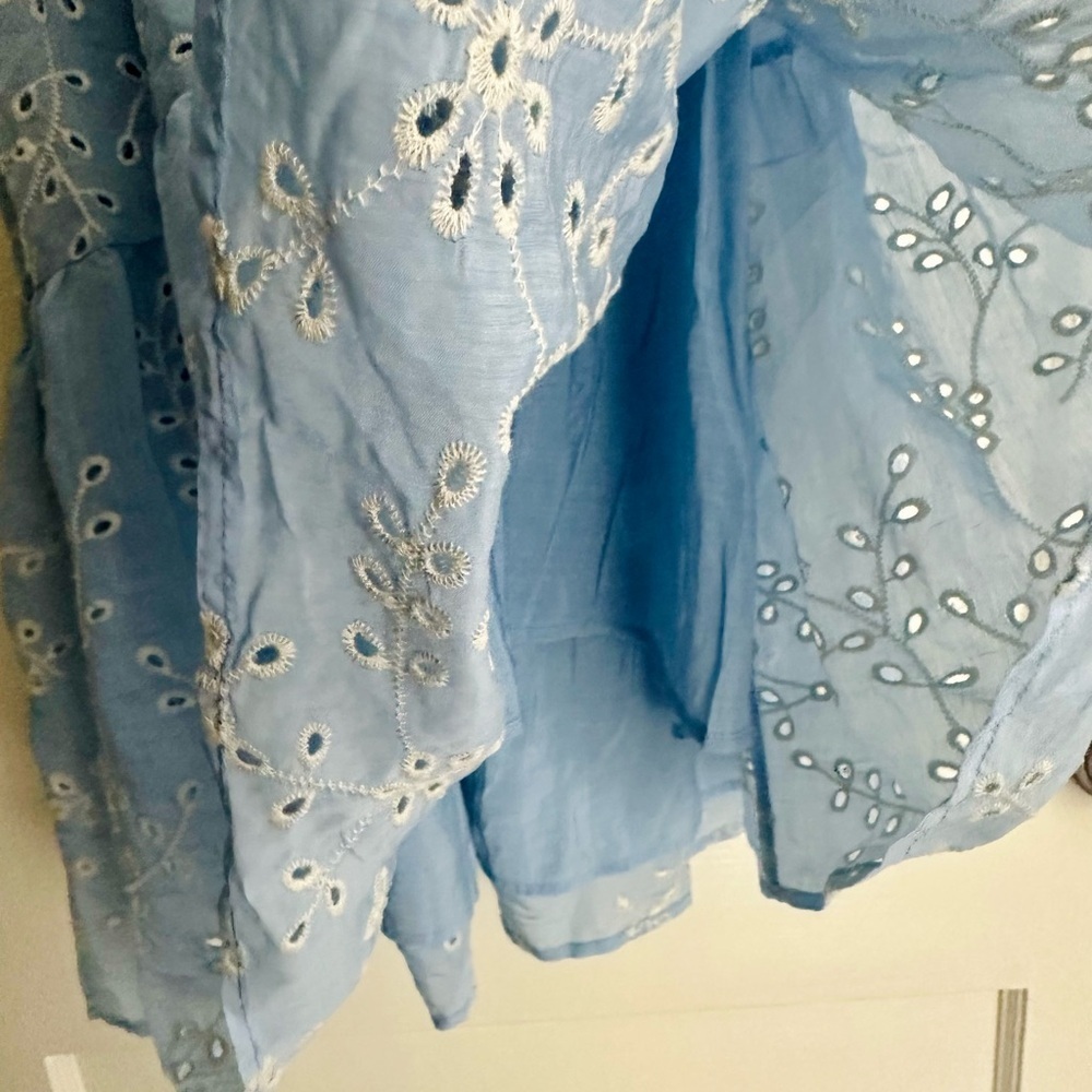 Stitchdrop Nordstrom Blue Embroidered Sleeveless Dress NWT - Picture 3 of 5
